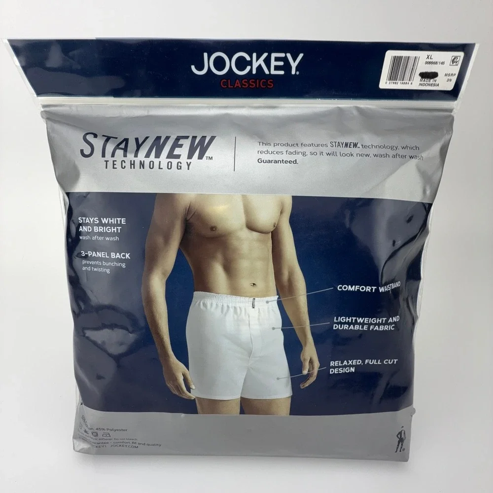 Jockey Classics‎ Full-Cut Woven Boxers XL 40-42 4-Pack Plaid StayNew 009968/145